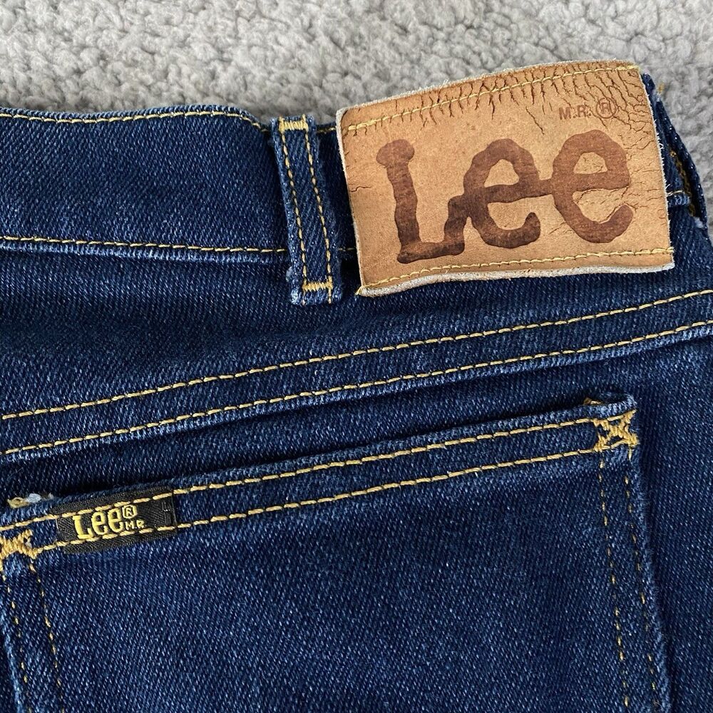 Vintage Lee Riders Jeans Mens 30x29 Blue Polyester Blend USA Union Made (Tag 32) - Picture 12 of 16